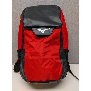 Mizuno Backpack Sports Baseball Softball Organizer Red Black Logo Zip